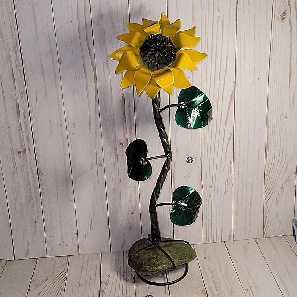 Sunflower Tole Metal Flower Shabby Chic Farmhouse Decor